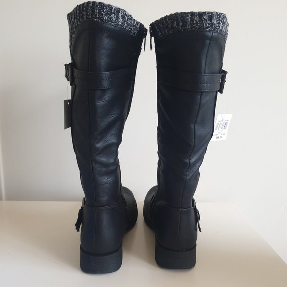 Black winter boots | mid calf boots | low heel - Picture 3 of 4